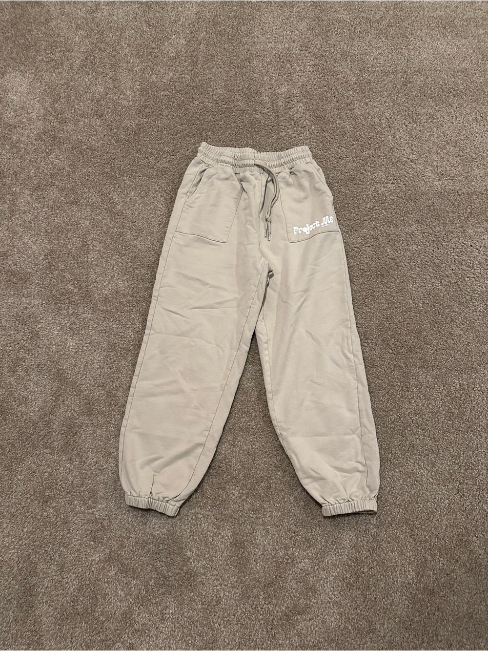 Taupe Jogger Sweatpants with Drawstring